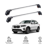 BMW X3 2018 ve 2023 TRX2 Thunder Carrier Barres transversales pour galerie de toit 2 barres